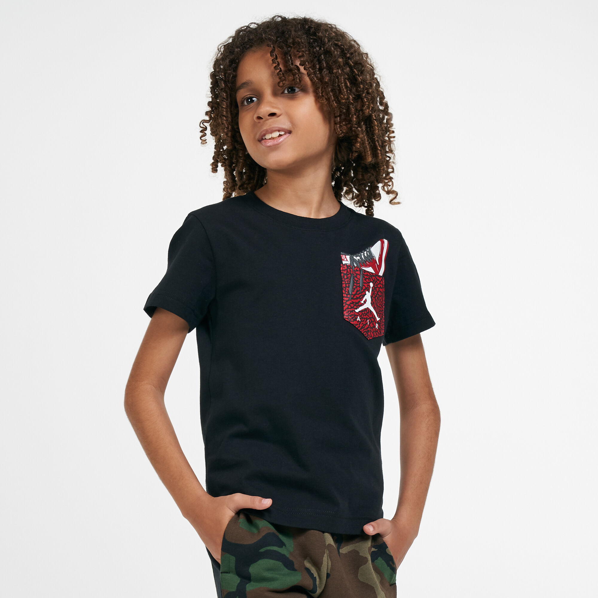 Kids AJ1 T Shirt Younger Kids Black Nike in Qatar SSS