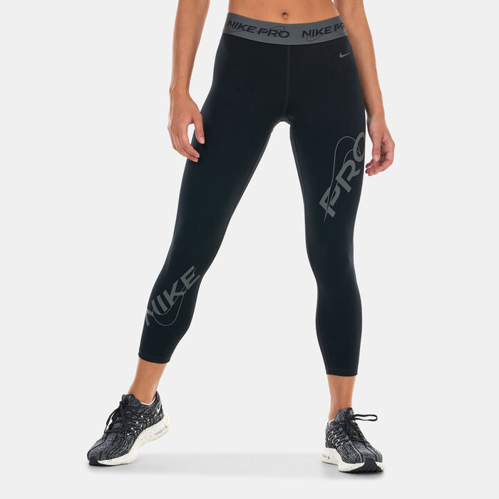 Nike Women's Pro Dri-FIT Graphic Leggings Black Nike Women's Pro Dri-FIT Graphic Leggings Black image number 0
