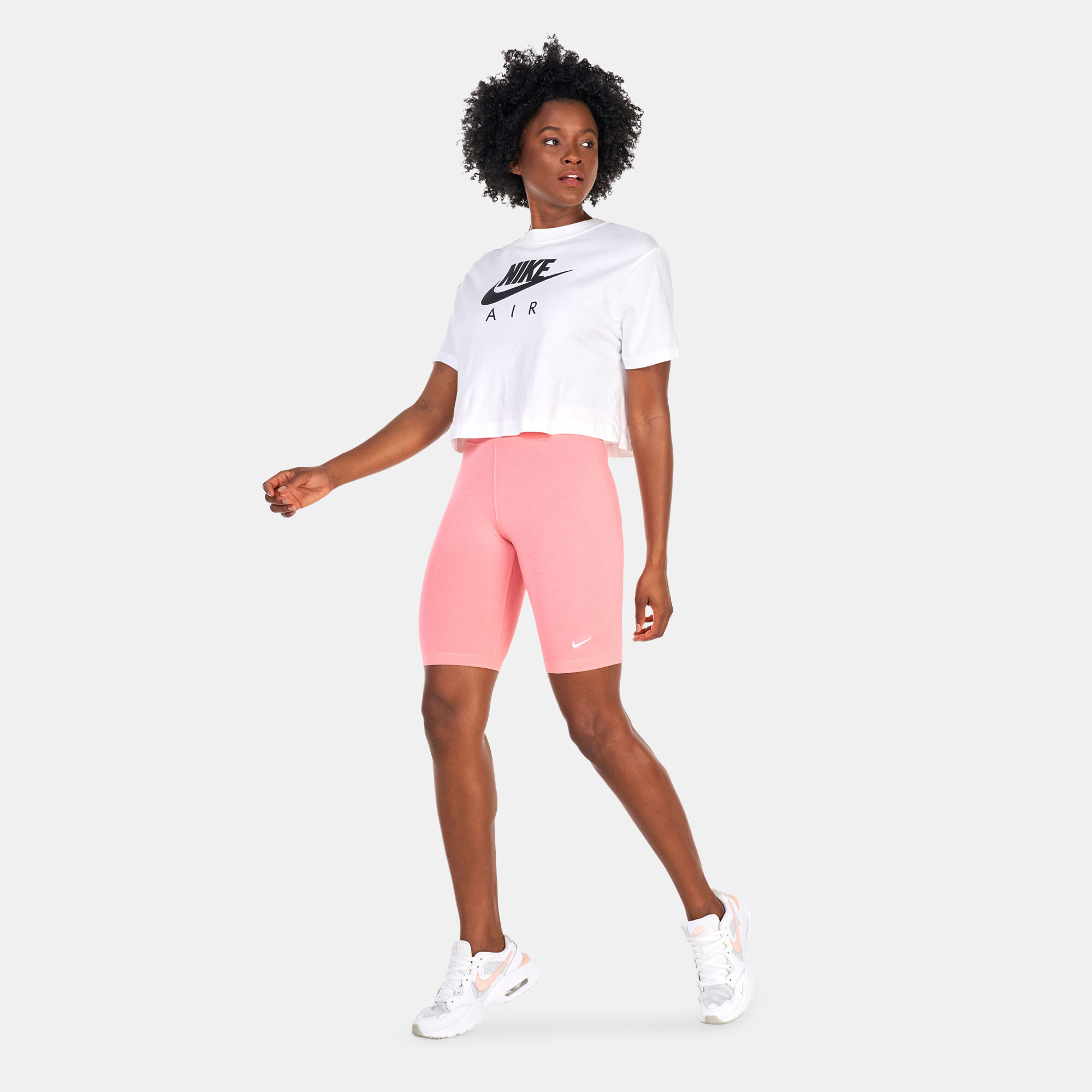 Pink nike biker shorts discount