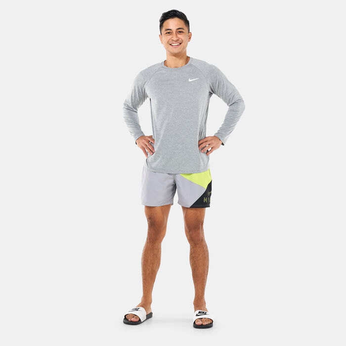Nike Swim Men's Heathered Long-Sleeve Hydroguard Swim Shirt Grey Nike Swim Men's Heathered Long-Sleeve Hydroguard Swim Shirt Grey image number 2