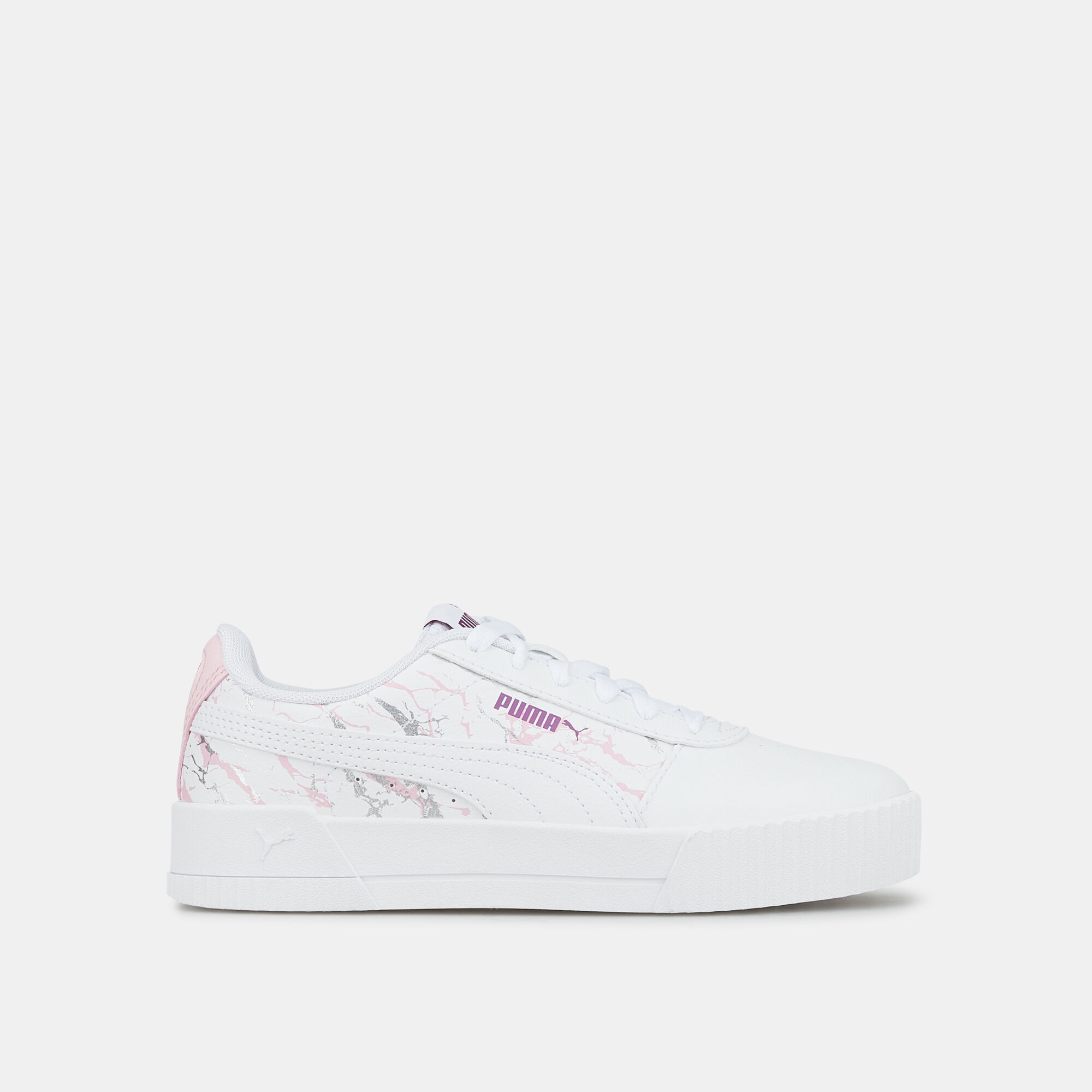 Kids Carina Marble Glitter Shoe White Puma in Qatar SSS