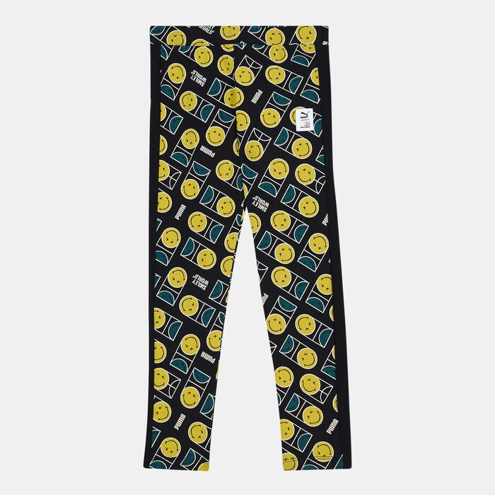 PUMA Kids' x SmileyWorld T7 Printed Leggings Black PUMA Kids' x SmileyWorld T7 Printed Leggings Black image number 0