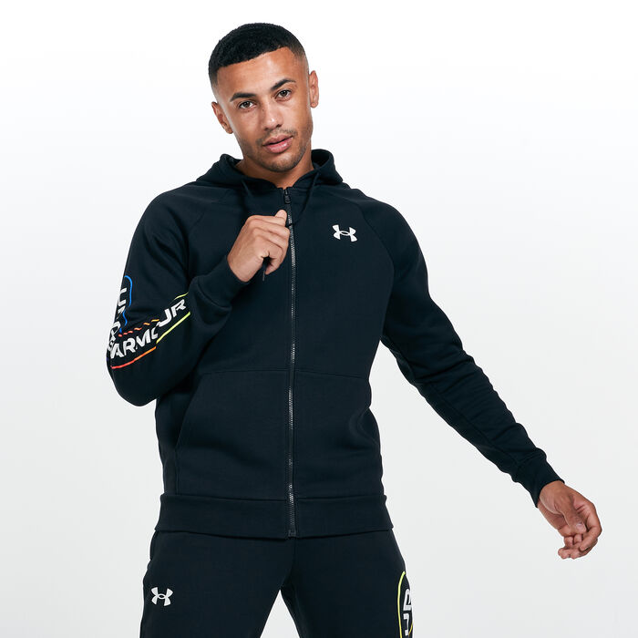Under Armour Men's Rival Fleece Lockertag Full-Zip Hoodie Black image number 0