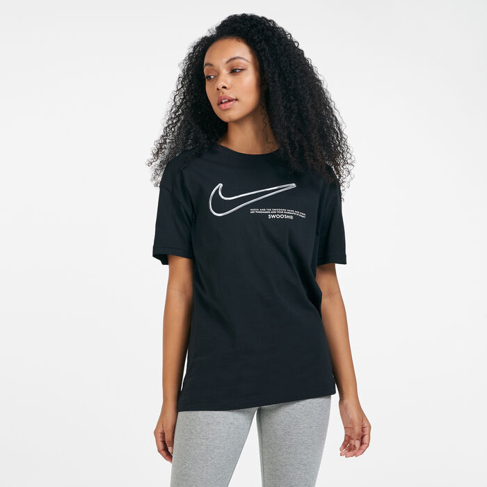 Nike Women's Sportswear Swoosh T-Shirt Black Nike Women's Sportswear Swoosh T-Shirt Black image number 0