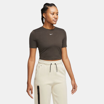 Nike Women's Sportswear Essential Crop Top Brown
