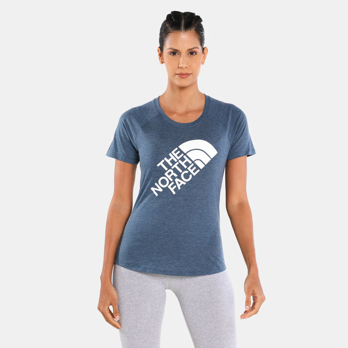 The North Face Women's Graphic Play Hard T-Shirt Blue The North Face Women's Graphic Play Hard T-Shirt Blue image number 0