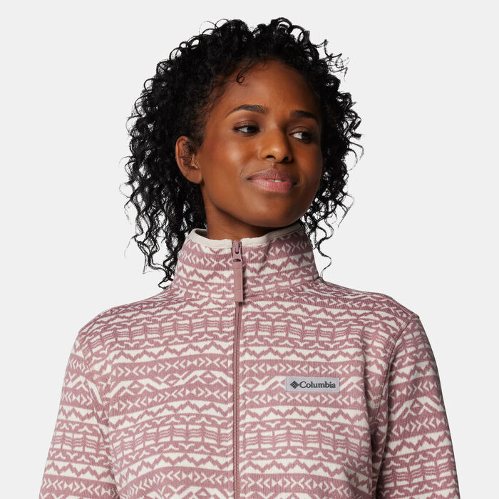 Columbia Women's Sweater Weather Printed Full-Zip Jacket Purple Columbia Women's Sweater Weather Printed Full-Zip Jacket Purple image number 3