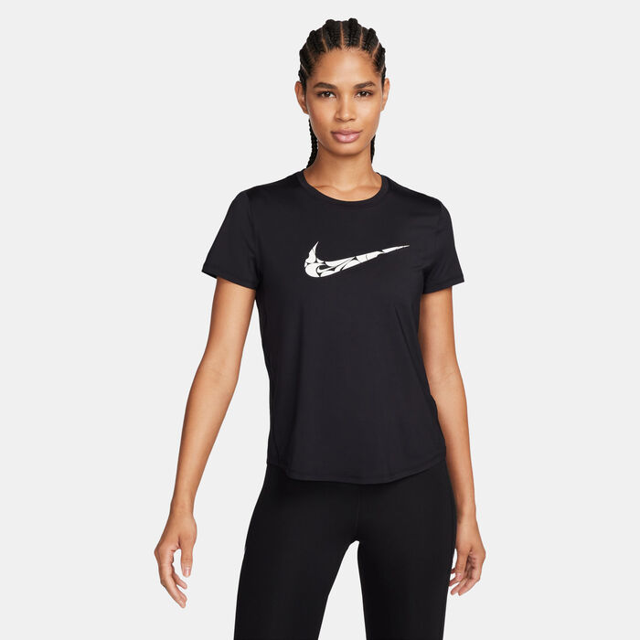 Nike Women's One Swoosh Dri-FIT Running Top Black Nike Women's One Swoosh Dri-FIT Running Top Black image number 0
