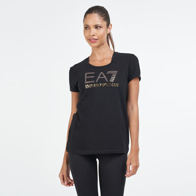 EA7 Emporio Armani Women's Brand T-Shirt Black EA7 Emporio Armani Women's Brand T-Shirt Black