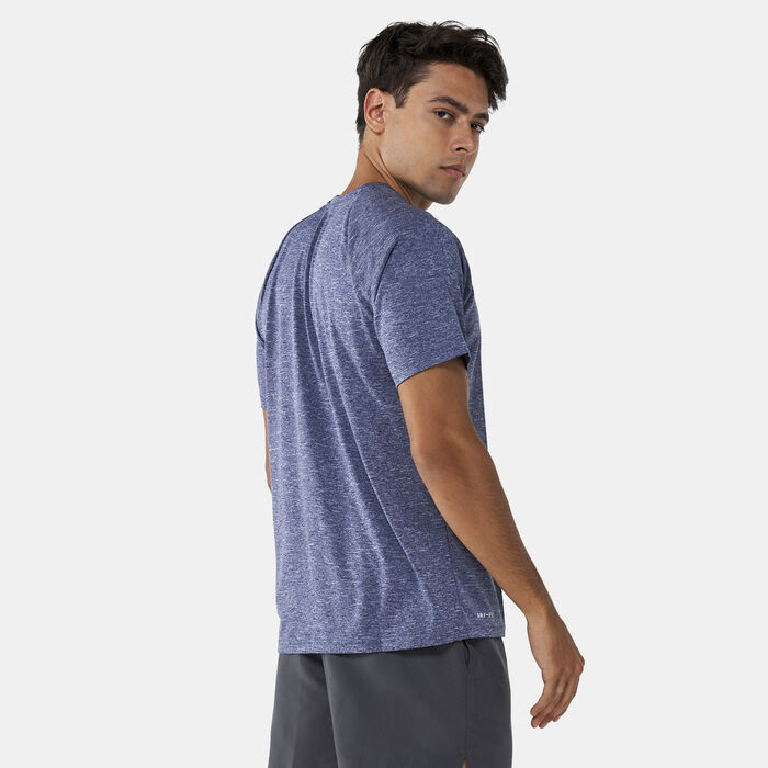 Nike Swim Men's Heathered Hydroguard Swimming Shirt yellow Nike Swim Men's Heathered Hydroguard Swimming Shirt yellow image number 1
