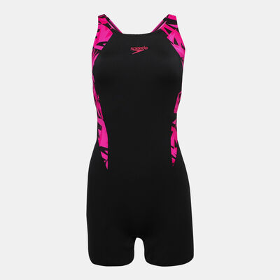 Speedo Women's Hyperboom Splice Legsuit One-Piece Swimsuit Black Speedo Women's Hyperboom Splice Legsuit One-Piece Swimsuit Black