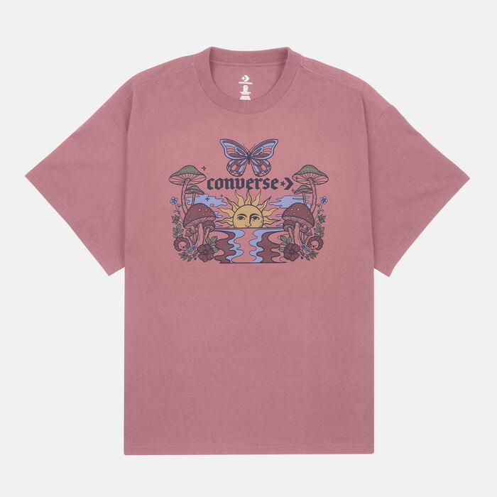 Converse Women's Blooming Skate T-Shirt Red Converse Women's Blooming Skate T-Shirt Red image number 0