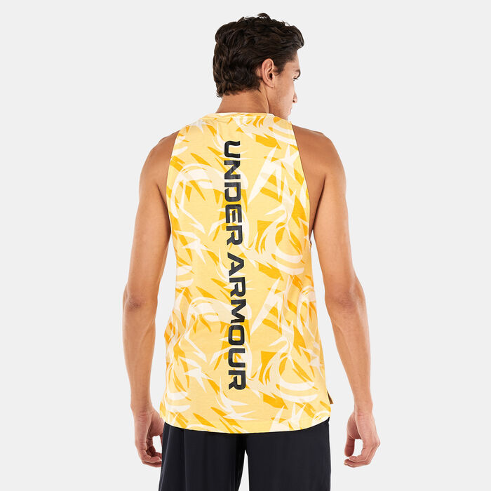 Under Armour Men's UA Baseline Printed Tank Top Orange Under Armour Men's UA Baseline Printed Tank Top Orange image number 1