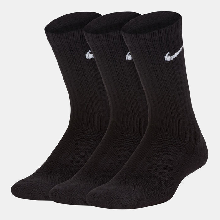 Nike Kids' Performance Cushioned Crew Socks (3 Pair) (Older Kids) Black image number 1