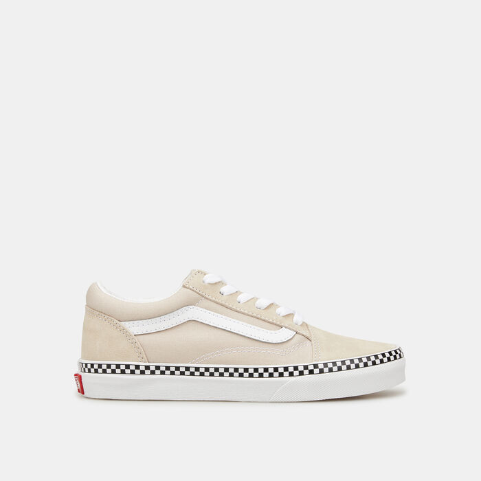Vans Kids' Checkerboard Foxing Old Skool Unisex Shoe Beige Vans Kids' Checkerboard Foxing Old Skool Unisex Shoe Beige image number 0