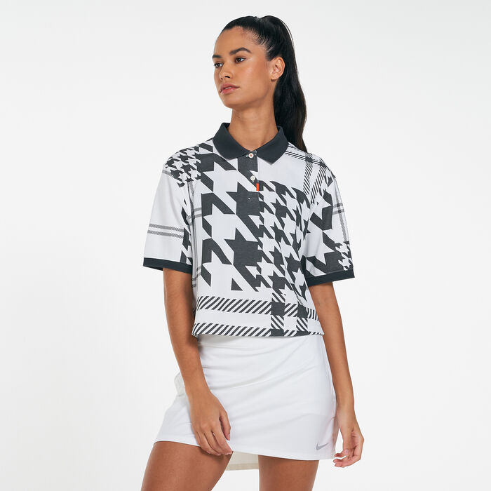 Nike Golf Women's Dri-FIT Checked Polo Shirt White Nike Golf Women's Dri-FIT Checked Polo Shirt White image number 0
