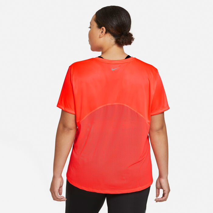 Nike Women's Miler Running T-Shirt (Plus Size) Orange image number 1