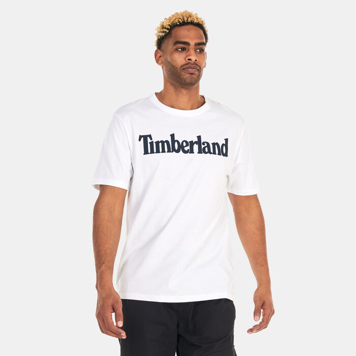Timberland Men's Linear Logo Non-Ringer T-Shirt White Timberland Men's Linear Logo Non-Ringer T-Shirt White image number 0