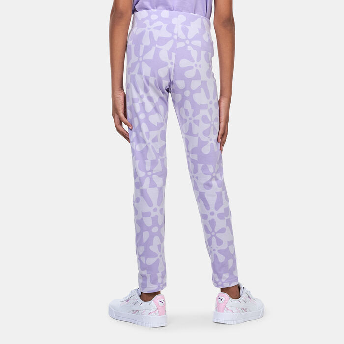 PUMA Kids' x SpongeBob T7 Allover Leggings Purple PUMA Kids' x SpongeBob T7 Allover Leggings Purple image number 3