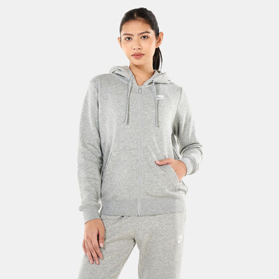 Nike Women's Sportswear Club Fleece Full-Zip Hoodie Grey