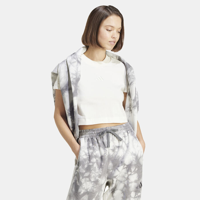 adidas Women's ALL SZN 3-Stripes T-Shirt White adidas Women's ALL SZN 3-Stripes T-Shirt White image number 2