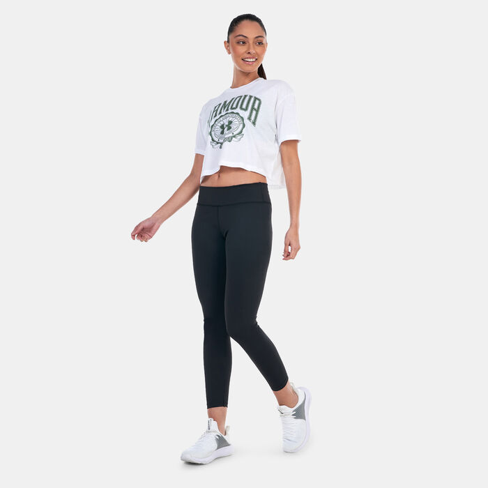 Under Armour Women's UA Collegiate Crest Crop T-Shirt White Under Armour Women's UA Collegiate Crest Crop T-Shirt White image number 2