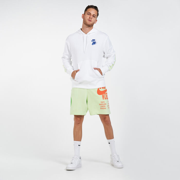 Nike Men's Sportwear World Tour Pullover Hoodie White Nike Men's Sportwear World Tour Pullover Hoodie White image number 2