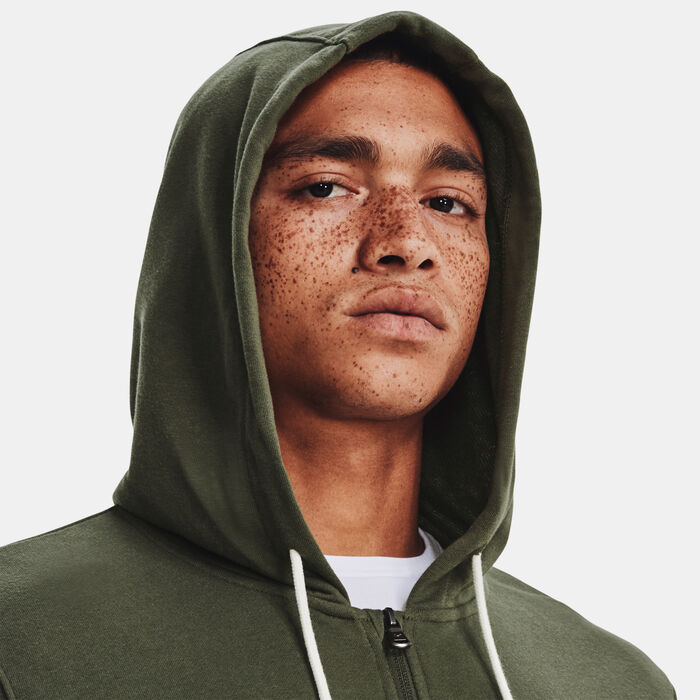 Under Armour Men's UA Rival Terry LC Full Zip Hoodie Green Under Armour Men's UA Rival Terry LC Full Zip Hoodie Green image number 3