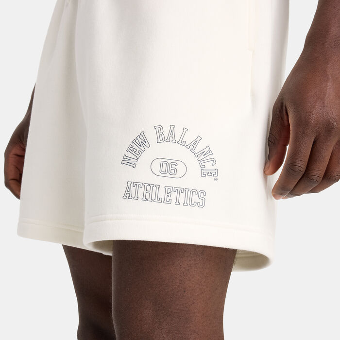 New Balance Men's Sport Essentials Fleece Graphic Shorts White New Balance Men's Sport Essentials Fleece Graphic Shorts White image number 4