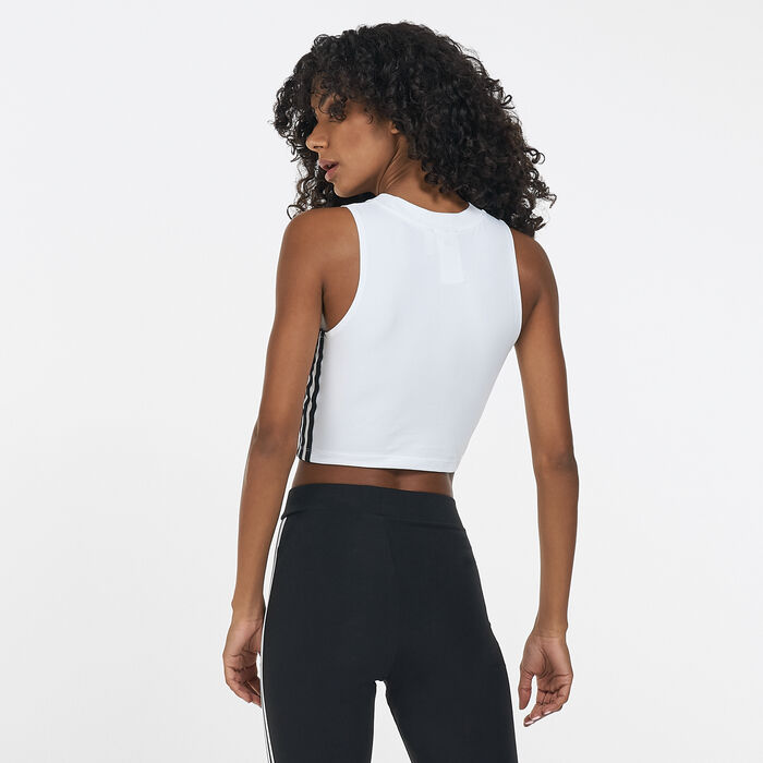 adidas Originals Women's Adicolor Classics Cropped Tank Top White adidas Originals Women's Adicolor Classics Cropped Tank Top White image number 1