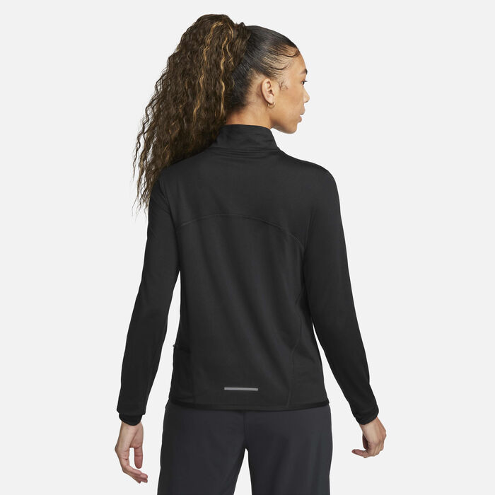 Nike Women's Swift UV Protection 1/4-Zip Running Top Black Nike Women's Swift UV Protection 1/4-Zip Running Top Black image number 1