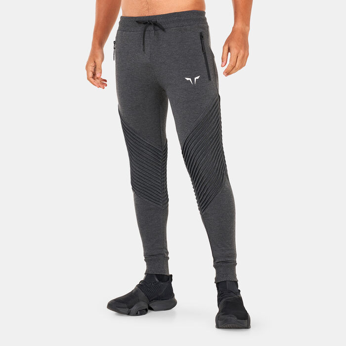 SQUATWOLF Men's Statement Ribbed Joggers Grey SQUATWOLF Men's Statement Ribbed Joggers Grey image number 0
