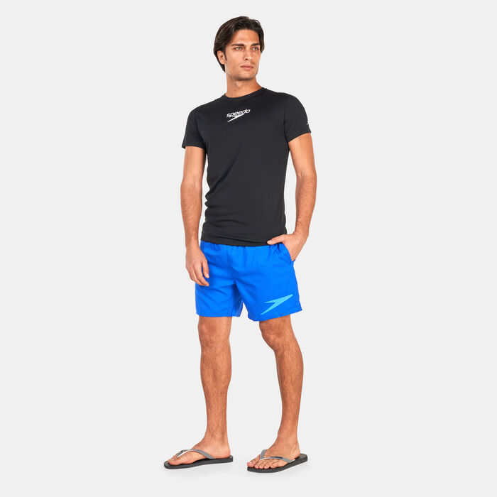 Speedo Men's Sport Logo 1- Inch Swimming Shorts Blue Speedo Men's Sport Logo 1- Inch Swimming Shorts Blue image number 2