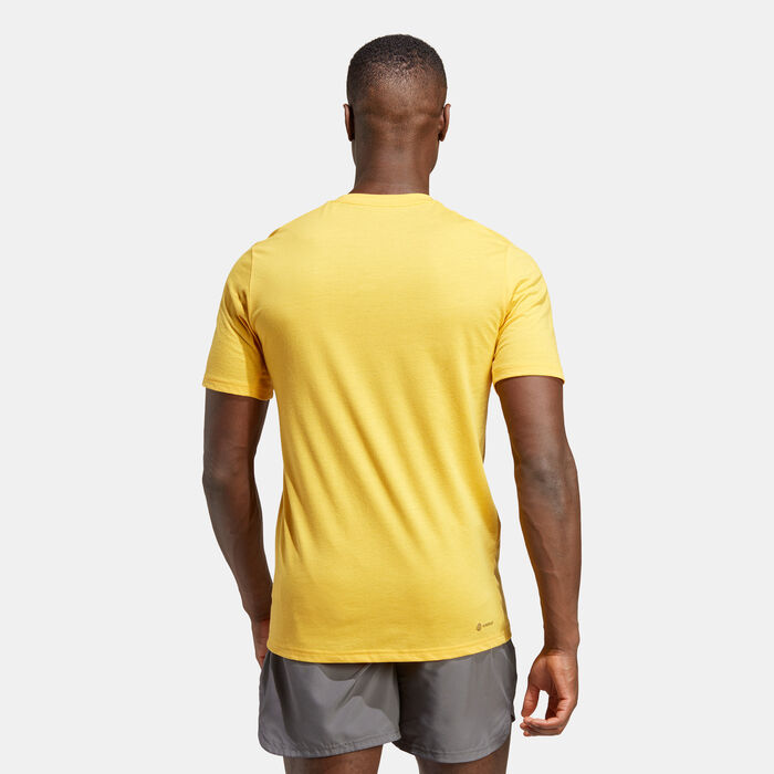 adidas Men's Train Essentials Feelready Logo Training T-Shirt yellow adidas Men's Train Essentials Feelready Logo Training T-Shirt yellow image number 1