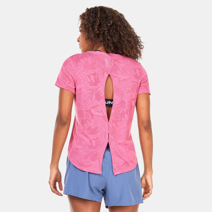 Under Armour Women's UA Streaker SnowCloud T-Shirt Pink Under Armour Women's UA Streaker SnowCloud T-Shirt Pink image number 1