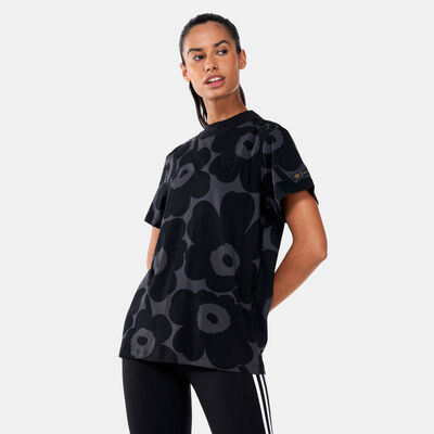adidas Originals Women's Marimekko Allover Print T-Shirt Black adidas Originals Women's Marimekko Allover Print T-Shirt Black