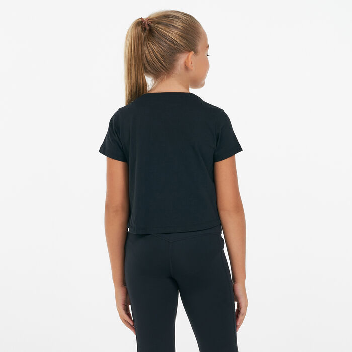 Nike Kids' Sportswear Cropped T-Shirt Black Nike Kids' Sportswear Cropped T-Shirt Black image number 1