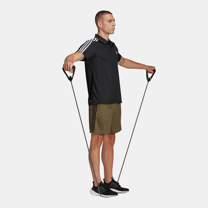 adidas Men's Train Essentials Piqué 3-Stripes Training Polo Shirt Black adidas Men's Train Essentials Piqué 3-Stripes Training Polo Shirt Black image number 2