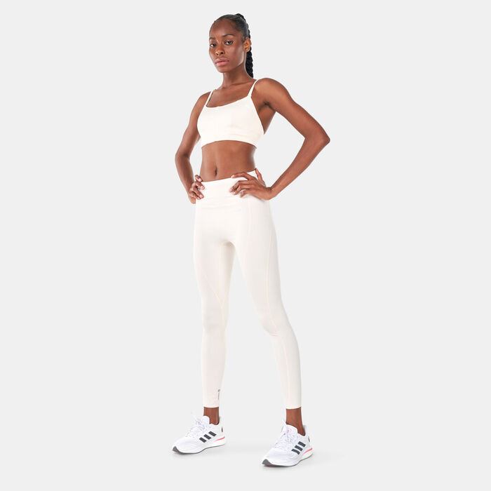 adidas Women's Yoga Studio Light-Support Training Sports Bra Beige adidas Women's Yoga Studio Light-Support Training Sports Bra Beige image number 2