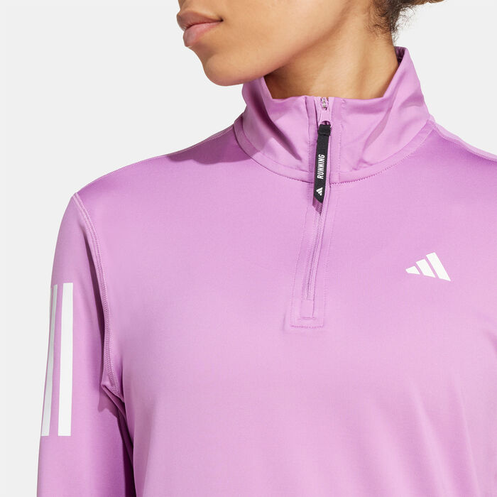 adidas Women's Own the Run 1/2-Zip Running Jacket Purple adidas Women's Own the Run 1/2-Zip Running Jacket Purple image number 3