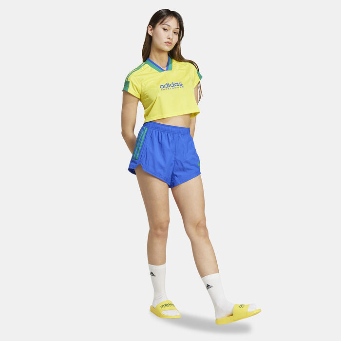 adidas Women's Tiro Cut 3-Stripes Cropped Jersey yellow adidas Women's Tiro Cut 3-Stripes Cropped Jersey yellow image number 2