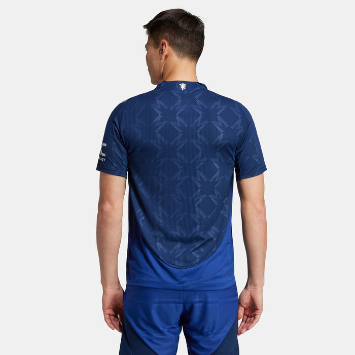 adidas Men's Manchester United 24/25 Away Authentic Football Jersey Blue adidas Men's Manchester United 24/25 Away Authentic Football Jersey Blue image number 1