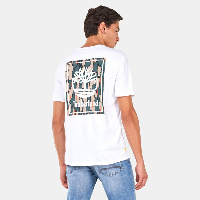 Timberland Men's Back Stack Logo Camo T-Shirt White Timberland Men's Back Stack Logo Camo T-Shirt White image number 1