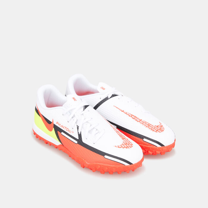 Nike Kids' Phantom GT2 Academy Turf Ground Football Shoe White image number 1