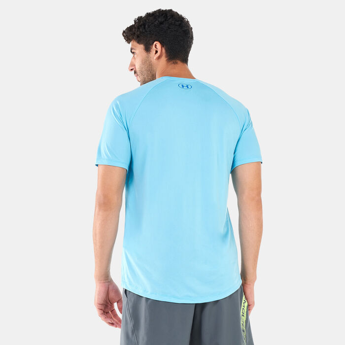 Under Armour Men's UA Tech 2.0 Wordmark T-Shirt Blue Under Armour Men's UA Tech 2.0 Wordmark T-Shirt Blue image number 1