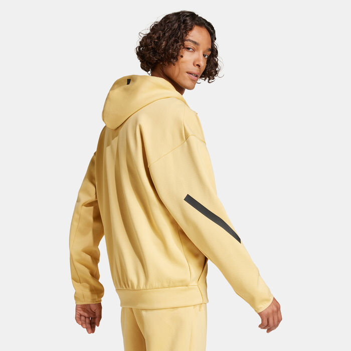 adidas Men's Z.N.E. Full-Zip Hoodie yellow adidas Men's Z.N.E. Full-Zip Hoodie yellow image number 1