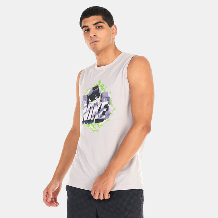 Nike Men's Dri-FIT Vintage Muscle Graphic Tank Top Grey Nike Men's Dri-FIT Vintage Muscle Graphic Tank Top Grey image number 0