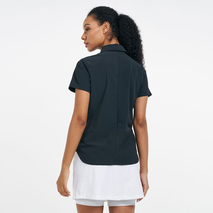 Nike Golf Women's Flex Ace Polo T-Shirt Black Nike Golf Women's Flex Ace Polo T-Shirt Black image number 1