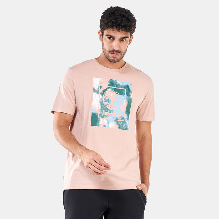 Timberland Men's Seasonal Stack Logo T-Shirt Pink Timberland Men's Seasonal Stack Logo T-Shirt Pink image number 0