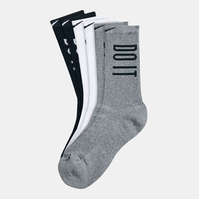 Nike Everyday Plus Just Do It Socks (3 Pack) White Nike Everyday Plus Just Do It Socks (3 Pack) White